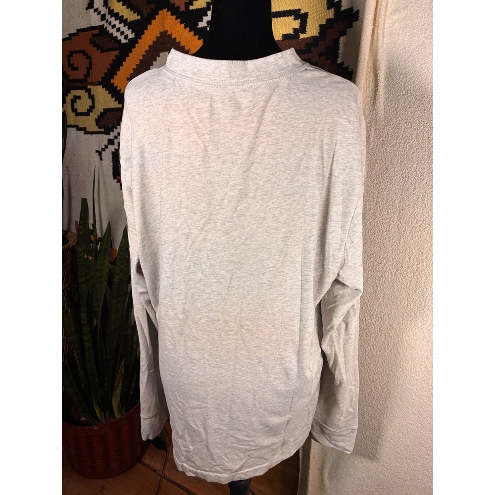 St Johns Bay Henley Shirt Mens Large Grey Excellent Long Sleeve Legacy Henley - Picture 2 of 5